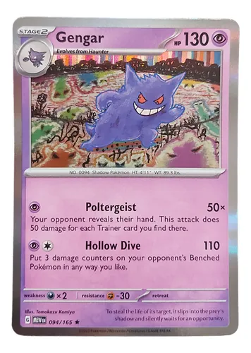 Gengar Holo 94/165 Carta Pokemon