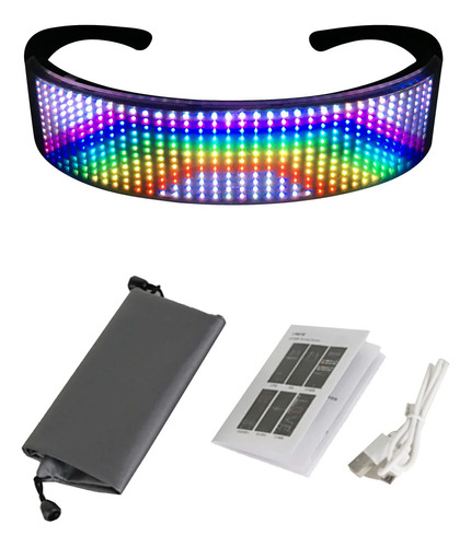 Óculos Magia Bluetooth Led Festa Shining Glasses App Escudo 