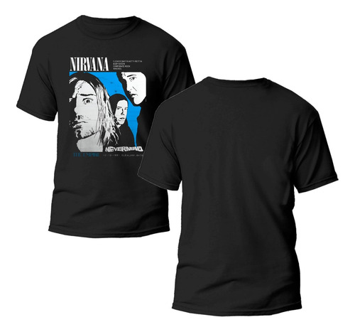 Playera Negra Estampado Rock Clasico Nirvana 100% Algodón 12