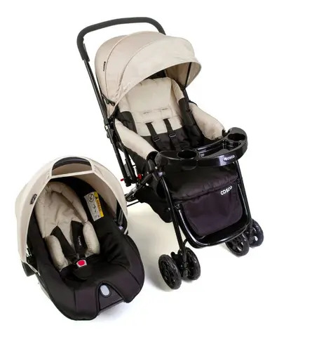 Travel System Cosco Reverse - Bege Rajado Cor Bege Rajado