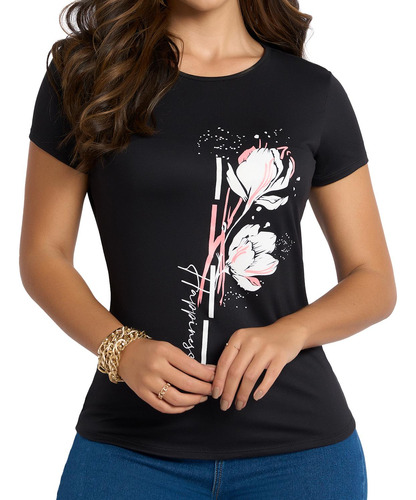 Camiseta Liz Negro Para Mujer Croydon