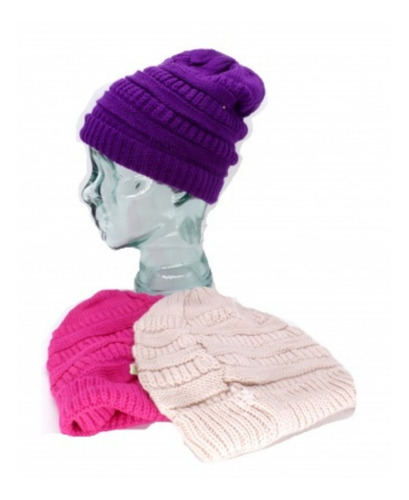 Gorro Violeta Invierno Plumitaa Off