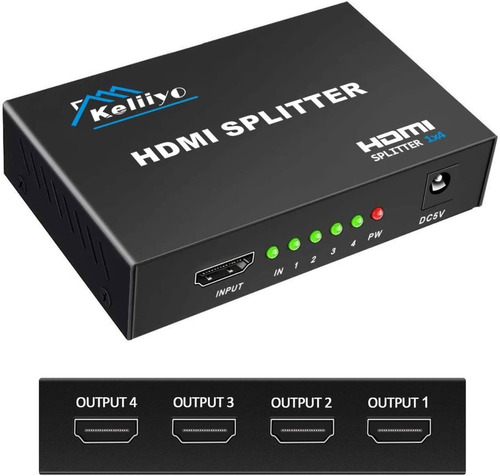 Switch Spliter Hdmi 1x4 Full Hd 1080p 3d Pc Laptop Tv 30hz