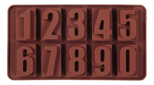 Forma De Silicone Números Em Relevo Para Chocolate, Parafina