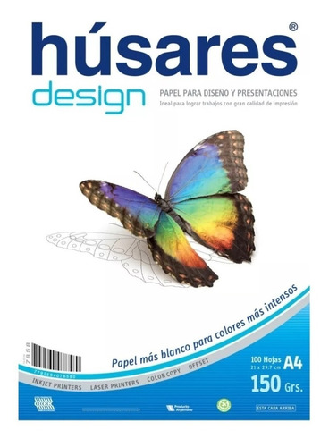 Resma Papel Husares Design A4 X100 Hojas 150gr Color Blanco