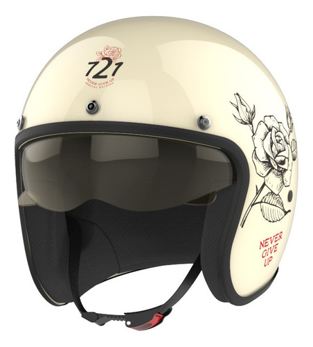 Imagen 2 de 4 de Casco para moto abierto Hawk 721 never give up talle XL