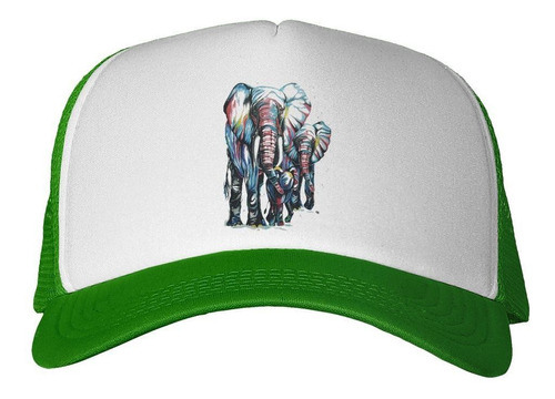 Gorra Elefantes Familia Pintura Color Art