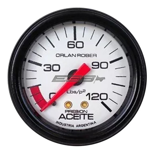 Reloj Presion Aceite Orlan Rober 52mm 120lbs L. Blanca 415
