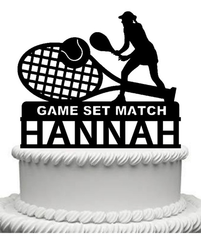 Cake Topper Adorno Torta Cumple Jugador Tenis Personalizado