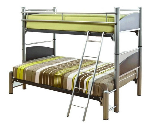 Cama litera CL Muebles 870t individual color gris fabricada en tubular acero inoxidable