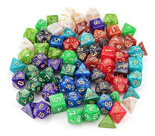 10 X 7 Juego De Dados Poliédricos (70 Piezas) Para Mazmorras