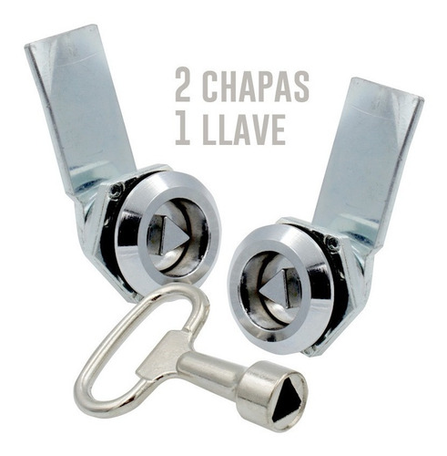 Imagen 2 de 4 de Cerradura Tablero Eléctrico + 1 Llave Triangular Gabinetes