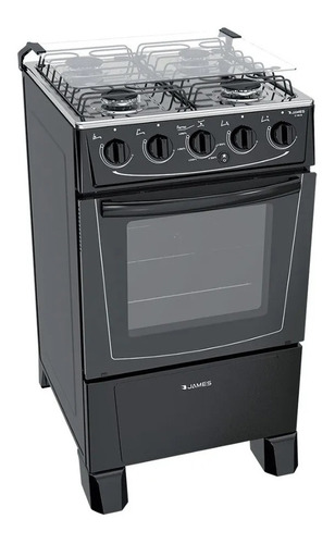 Cocina A Gas James 4 Hornallas C105 B Negra - Distribuidor