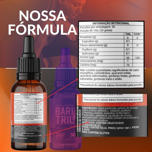 4 Baritril Gotas Black Original Bariblack Queimador Forte Para Que Serve