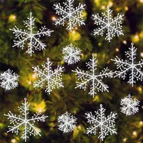 Comprar 46 Adorno Copo Nieve Navidad Purpurina Para Colgar