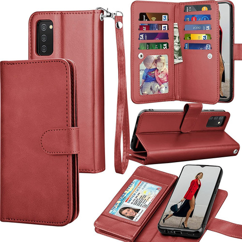 Funda Tipo Billetera Para Galaxy A02s (color Malbec)