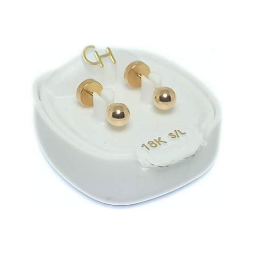 Aros Abridores Oro 18k Bebé Ch Eco Bolitas 3,5mm Ch703