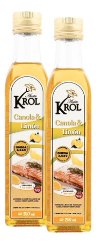 Aceite De Canola & Limon Krol Virgen 250 Ml Sin Taac Pack X2