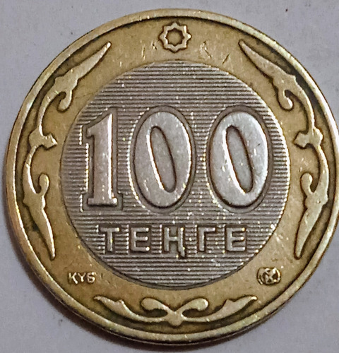 Moneda 100 Tenge Kazajistán Bimetálica