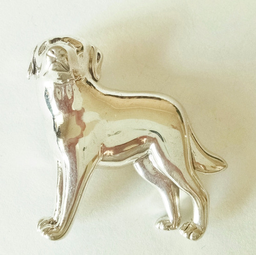 Prendedor Perro Labrador De Plata Sólida .925 Sterling