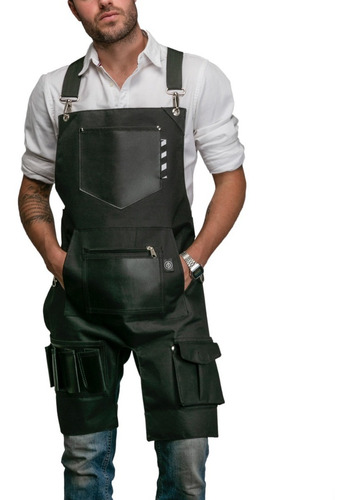 Mandil Barbero Split Leg Modelo Jäger Black Steam De Barbest