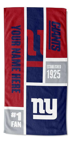 Toalla De Playa Personalizada De New York Giants De Nfl...