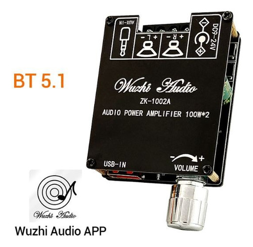 Amplificador 2x100 Watts Rms Bluetooth Usb Hifi Aux P/armar