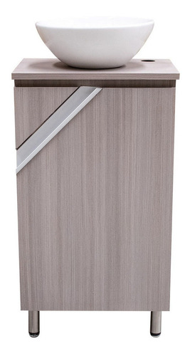 Gabinete para baño Kingsman 300515 de 40cm de ancho, 83cm de alto y 30cm de profundidad, con lavabo color blanco y mueble canela