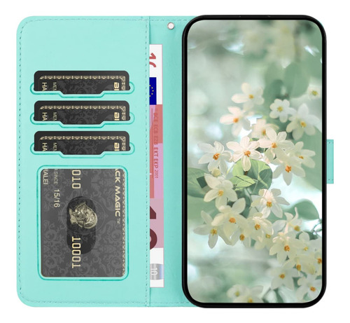Funda De Piel Para Samsung A06 A16 A05 A15 A25 A35 A55 A14 A24 A34 A13 A12 A32 Con Estampado Floral Estampado, Funda Magnética