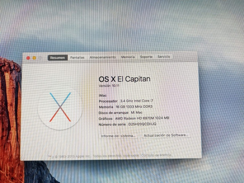 Apple Imac A1312 I7 Gris (Usado)