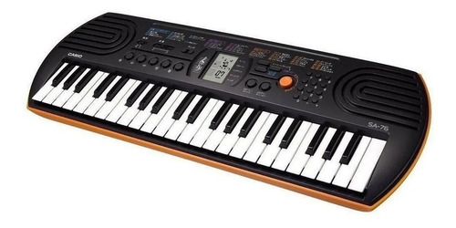 Imagen 3 de 10 de Teclado musical Casio Mini SA-76 44 teclas negro/naranja