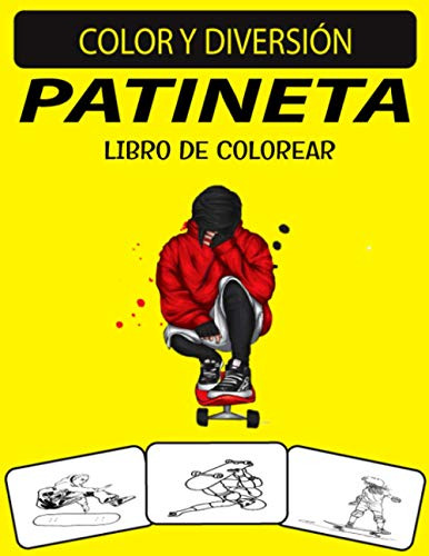 Patineta Libro De Colorear: Fantastico Libro Para Colorear E