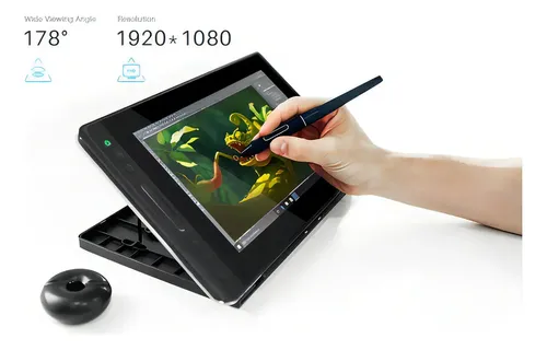 Tablet gráfico Kamvas Pro 12 Huion Monitor, cor preta