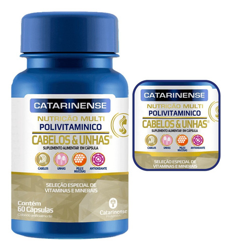 Multivitamínico Cabelos E Unhas 60 Cápsulas - Catarinense