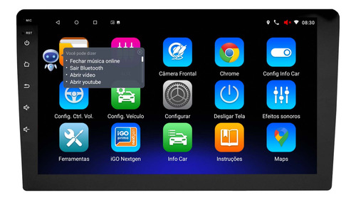 Multimidia Universal Slim 9p Carplay Android 14 2gb 32gb Voz