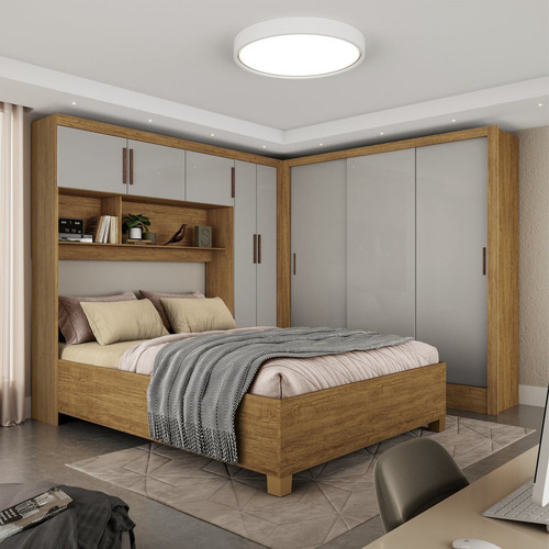 Guarda-roupa Casal Modulado 5 Portas Com Cama Santiago 3
