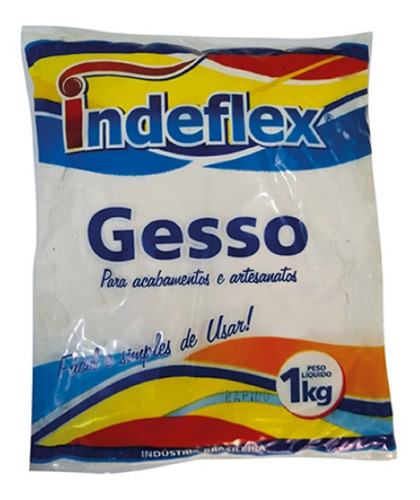 Pacote De Gesso Em Pó Branco Secagem Rápida 1kg Indeflex