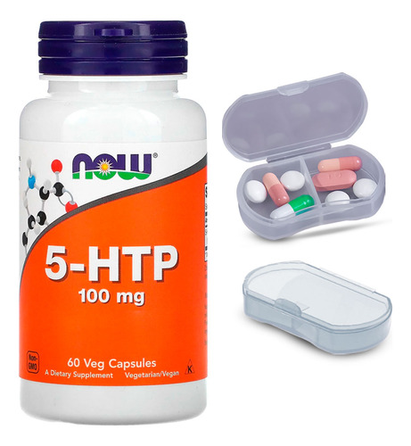 5 Htp Hidroxitriptofano Now Foods 60 Cáps + Porta Cápsulas