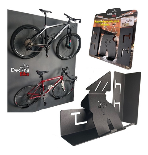Imagem 6 de 10 de Suporte Bike Parede Com Furo P/ Cadeado + Suporte P Capacete
