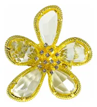 Comprar Gran Anillo Flor Cristales  Swarovski Topacios Blancos Ajust