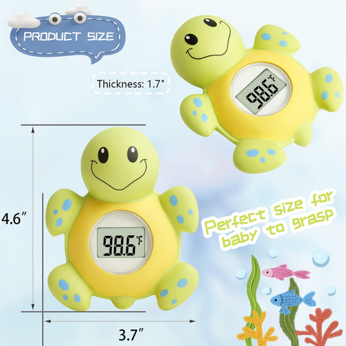Termómetro De Baño Bebé Tortuga Automático Seguridad Mmg