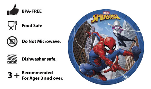 Set De Vajilla Zak Designs Marvel Spider-man Kids 3+ Years