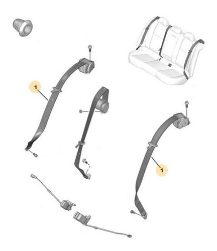 Cinturon Seguridad Trasero Peugeot 505 2.2 D