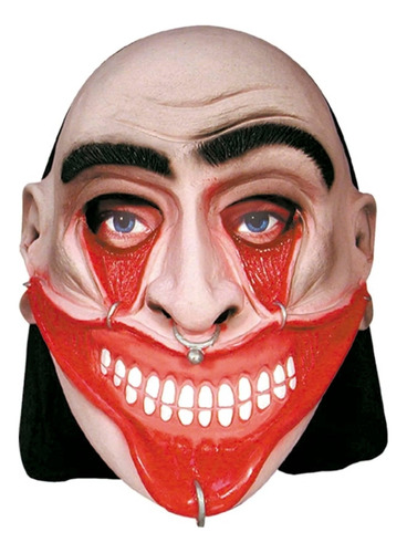 Máscara De Latex Con Capucha Piercing Estirado Disfraz