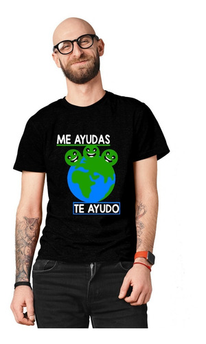 Playera Divertida En Oferta Negra De Caballero Ambientalista