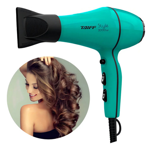 Secador De Cabelos Leve, Ergonômico E Potente Cor Azul-tiffany