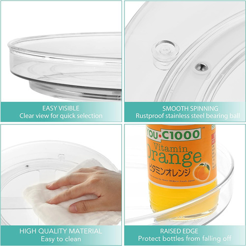 Uralfa Organizador Lazy Susan Transparente De 3 Niveles,...