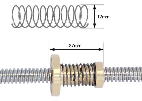 Tornillo T8 Con Holgura, Tuerca, 2 Mm, Paso De 2 Mm, Impreso