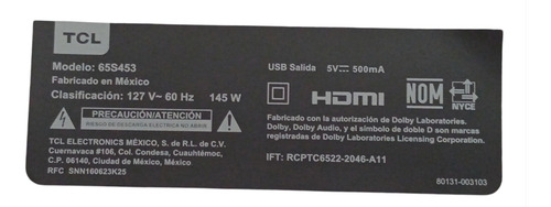 Modulo Wifi + Boton Tcl 65s453 Wkc12r2601 (Usado)