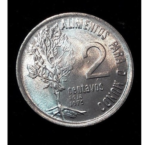 Moeda Antiga De 2 Centavos Ano 1975 Difícil Fao (Usado)